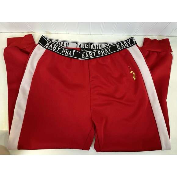 Baby Phat The Collection Mens Red Athletic joggers. Elastic Logo Waistband. Sz3X - Picture 5 of 9